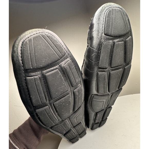 Saks Fifth Avenue Mens Black Croc Embossed Leather Horsebit Loafers Mocs Sz 9.5 - Picture 8 of 16